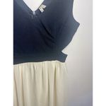 Heart Point Women's‎ Dress Skater Style Black Fitted V Neck Cutout Ivory Skirt M Size M Photo 3