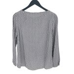 ZARA ‎ Womens Geometric Hi Low Boat Neck Long Sleeve Blouse Black White Medium Photo 2