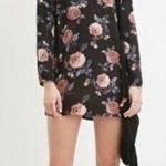 Forever 21 Long sleeve black floral mini dress size medium Photo 0