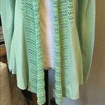 Anthropologie Angel of the North Turquoise Open Front Linen Blend Cardigan M Photo 2