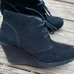 White Mountain  Black Suede Wedge Boots size 9.5 Photo 0