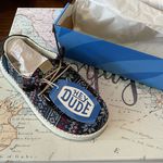 Hey Dude Wendy Winter Sweater Patterned Slip-On Shoes w/ Blue and Red Accents W7 Photo 2