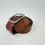 Aeropostale  Scalloped Laser Cut Leather‎ Belt Brown 1.5" Size L Photo 4