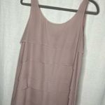 Eileen Fisher Georgette Pink Tiered Mini Shift Dress 100% Silk Lined Size Small Photo 1