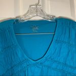 Just My Size JMS  Blue V Neck 3/4 Sleeve Blouse 1X Photo 2