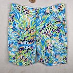 Lilly Pulitzer  Blue & Green Tropical Print The Chipper Bermuda Shorts Size 4 Photo 4