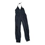 prAna  Fernie Crinkle Halter Jogger Jumpsuit | Black | Medium Photo 3