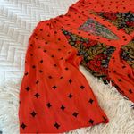 Free People Tallula Poppy Orange Deep-V Mixed Floral Boho Dress Size S Photo 11