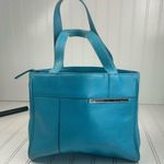 Givenchy Vintage Triple Compartment Turquoise Leather Tote Bag Photo 1