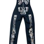 Gothic Rave Styled Forplay Silver Crome Skeleton Bodysuit Black Size XS Photo 0