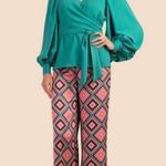 Trina Turk ππ Bay Pant ~ Brookhaven Blocks Satin Georgette 8 NWT Photo 7