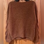 Madewell  Cable-Sleeve Boatneck Boxy Cropped Wool Sweater in Saddle Brown Size XS Photo 8