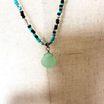 Blue and black double chain long necklace Photo 2