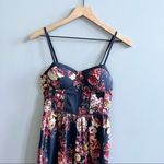 Band of Gypsies Navy Blue Floral Wide Leg Romper Jumpsuit Size Small Photo 9