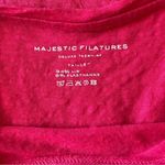 Majestic Filatures Women's Linen/Elastane Short Sleeve Crewneck Pink Tee Photo 2