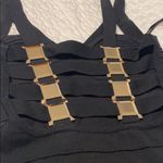 2b Bebe women size XS Y2K bandage black dress and gold accents on the back Photo 4