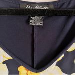 Elie McCarthy Elegant Floral Navy Blue and Yellow Midi Dress Size 3X Photo 3