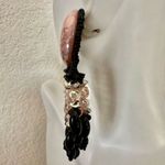 Pink and black beaded vintage statement earrings Photo 3