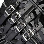 Women Punk Style Zipper Closure Bustier Waist Belt Cropped Corset Photo 2