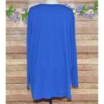 Quacker Factory  Womens Plus 3X Blue Sequin Tunic Thin Knit Shirt Party Holiday Photo 5