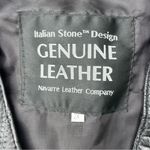 Vintage Navarre Leather Black patch Fringe Lace Up Side Biker Vest 2X Photo 5