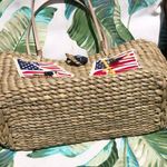 Xhilaration Beautiful Straw purse with fabric patches lined inside Photo 4