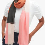Kate Spade New York Color Block Scarf Pink Black Peach Photo 0