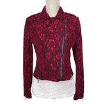 White House | Black Market Lace Moto Biker Jacket Women’s Size S Photo 2