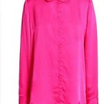 claudie pierlot satin button down shirt in fuchsia Pink Size M Photo 0