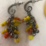 Set‎ yellow beaded bracelet & earrings Yellow Photo 1
