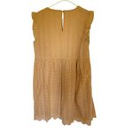Knox Rose  Flutter Sleeve Eyelet Lace Dress – Size M – Tan Boho Babydoll Style Photo 3