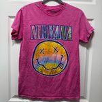 Nirvana  Hot Pink Graphic Tee Size Small Photo 0