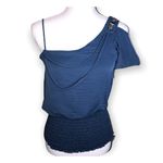 XOXO One Shoulder Jeweled Vinatge Ruched Blouse Photo 16