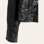 Juicy Couture Black Embossed Logo Print Zip Up Mock Neck Moto Jacket Size XL Photo 2