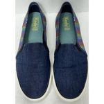 Keds  Shoes Womens 8.5 Double Decker Stripe Denim Slip On Sneaker Preppy Nautical Photo 3
