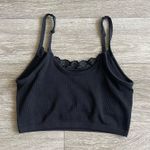 Aerie seamless lace trim black longline bralette - medium Photo 2