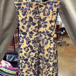 Sean Collection Elegant Blue and Nude strapless Floral Gown Photo 3