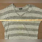 Market & Spruce  Women’s Knit Top Grey Stripe 3/4 Sleeve Size L Photo 4