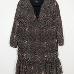 Madewell New  Black 100% Silk Fiesta Paisley Ruffle Dress Size 00 Photo 2