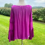 Ramy Brook Harvey Flared-Sleeve Keyhole Blouse Photo 11