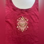 Soul Flower Love Warrior Organic Cotton Fitted Crop Top Cropped Yoga Tank Large Red Photo 3