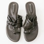 No Boundaries Vintage Y2K  Brown Wedge Toe Sandals Photo 2