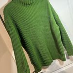 Aerie Sage Green Soft Velour Textured Knit Turtleneck Sweater - Size Medium Photo 1