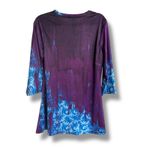 Lily by Firmiana Womens Tunic Dress Sz M Purple Blue‎ Cat Kitten V Photo 2