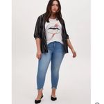 Torrid NWT Black &White Geo Stripe Woven Boyfriend Blazer 2X Photo 1