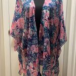 Charlie Paige Floral Pink and Blue Women's Kimono NWT Photo 0