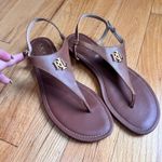 Lauren Ralph Lauren Ellington Nappa Leather Sandals 9.5 Casual Leather Flip Flop Brown Photo 1