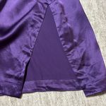 12 Large women's Vintage 100% Silk purple satin tunic button up Sheri Photo 3