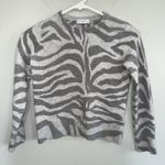 Equipment Femme 100% Cashmere Sweater Zebra Print Gray Photo 0