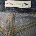 Red Tag Denim Skinny Jeans Womens 12 Medium Wash Distressed Knee Raw Hem Stretch Blue Photo 8